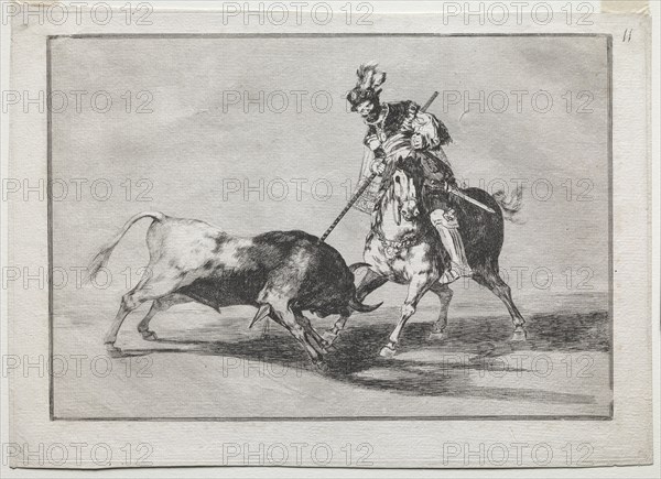 The Cid Campeador Spearing Another Bull, 1815-1816. Creator: Francisco de Goya (Spanish, 1746-1828).