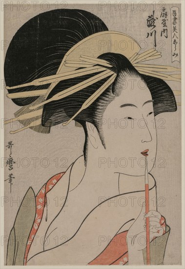 The Courtesan Takigawa of Ogiya (from the series A Selection of Beautiful Women...), c. 1798. Creator: Kitagawa Utamaro (Japanese, 1753?-1806).