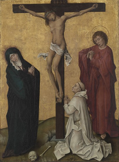 The Crucifixion with a Carthusian Monk, c. 1460. Creator: Rogier van der Weyden (Flemish, c. 1399-1464), workshop of.