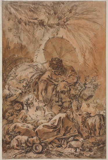 The Departure of Jacob, c. 1755. Creator: François Boucher (French, 1703-1770).