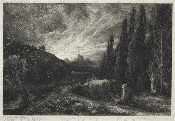 The Early Plowman, before 1861. Creator: Samuel Palmer (British, 1805-1881).