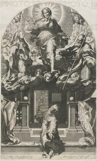 The Ecstasy of St. Francis. Creator: Francesco Villamena (Italian, 1566-1624).