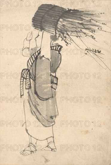 The Faggot Bearer, 1844-1895. Creator: Kono Bairei (Japanese, 1844-1895).