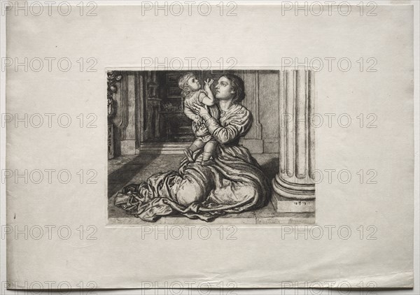 The Father's Leave-Taking, 1879. Creator: William Holman Hunt (British, 1827-1910); H. Blair Ansdell for The Portfolio of Etching Club, 1879, Plate 12.