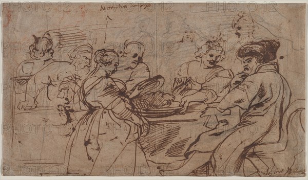 The Feast of Herod (recto) Tomyris with the Head of Cyrus (verso), c. 1637-1638. Creator: Peter Paul Rubens (Flemish, 1577-1640).