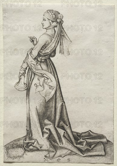 The First of the Foolish Virgins. Creator: Martin Schongauer (German, c.1450-1491).