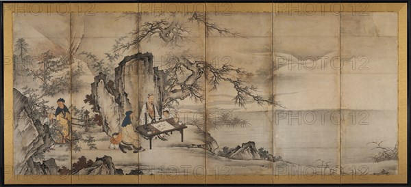The Four Accomplishments, late 1500s. Creator: Kano Shoei (Japanese, 1519-1592), attributed to.