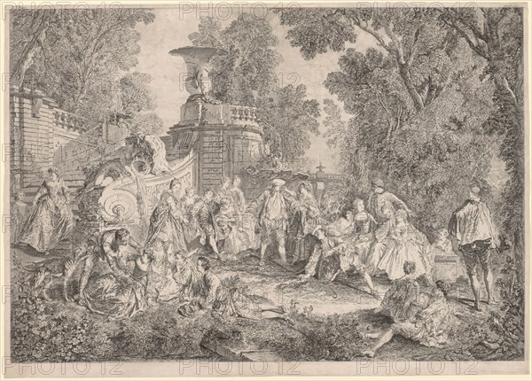 The Game of Blind Man's Bluff, 1739. Creator: Charles-Nicolas Cochin (French, 1715-1790).