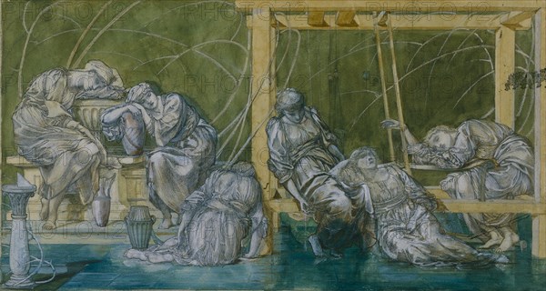 The Garden Court, 1870-75. Creator: Edward Burne-Jones (British, 1833-1898).