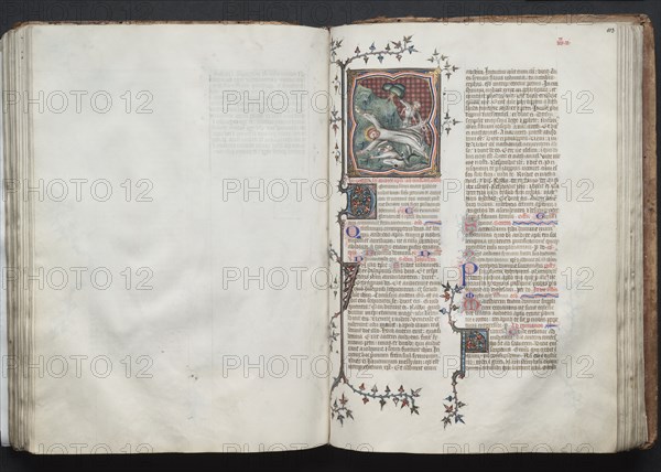 The Gotha Missal: Fol. 103r, St. Andrew Being Tied to the Cross, c. 1375. Creator: Master of the Boqueteaux (French); Workshop, and.