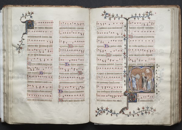 The Gotha Missal: Fol. 60v, Text, c. 1375. Creator: Master of the Boqueteaux (French); Workshop, and.
