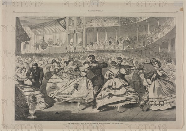 The Great Russian Ball at the Academy of Music, November 5, 1863, 1863. Creator: Winslow Homer (American, 1836-1910).
