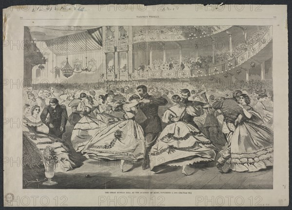 The Great Russian Ball at the Academy of Music, November 5, 1863, 1863. Creator: Winslow Homer (American, 1836-1910).