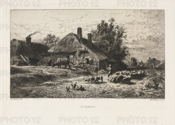 The Hamlet. Creator: Charles-Émile Jacque (French, 1813-1894).