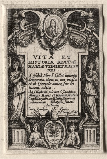 The Life of the Virgin: Frontispiece. Creator: Jacques Callot (French, 1592-1635).