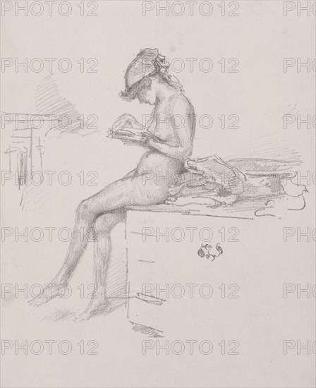 The Little Nude Model Reading, 1890. Creator: James McNeill Whistler (American, 1834-1903).