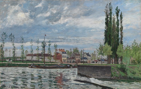 The Lock at Pontoise, 1872. Creator: Camille Pissarro (French, 1830-1903).