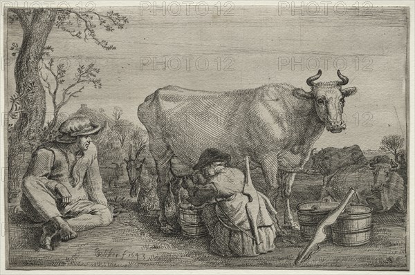 The Milkmaid, 1643. Creator: Gerrit Claesz. Bleker (Dutch, 1656).