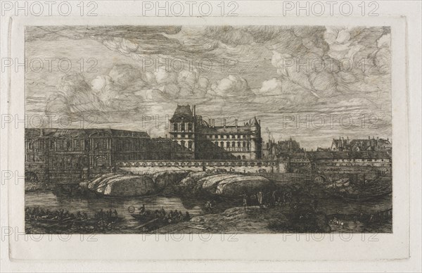 The Old Louvre from a Painting by Zeeman, 1651, 1866. Creator: Charles Meryon (French, 1821-1868).