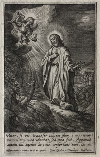 The Passion: Christ on the Mount of Olives. Creator: Hieronymus Wierix (Flemish, 1553-1619).
