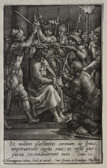 The Passion: The Crowning with Thorns. Creator: Hieronymus Wierix (Flemish, 1553-1619).