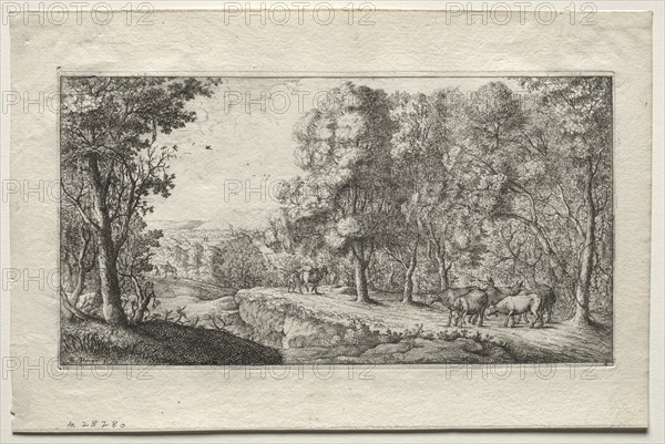 The Road at the Border of the Woods. Creator: Albert Flamen (Flemish, c. 1620-1669).