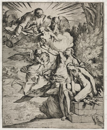 The Sacrifice of Abraham, ca. 1645-50. Creator: Pietro Testa (Italian, 1612-1650).