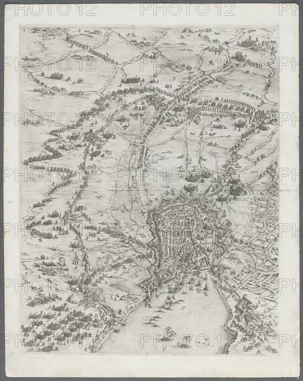 The Siege of La Rochelle: Plate 6, 1628-1630. Creator: Jacques Callot (French, 1592-1635).