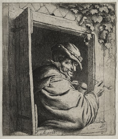The Smoker at the Window. Creator: Adriaen van Ostade (Dutch, 1610-1684).