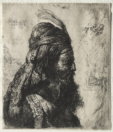 The Third Oriental Head, 1635. Creator: Rembrandt van Rijn (Dutch, 1606-1669); Anonymous, and.