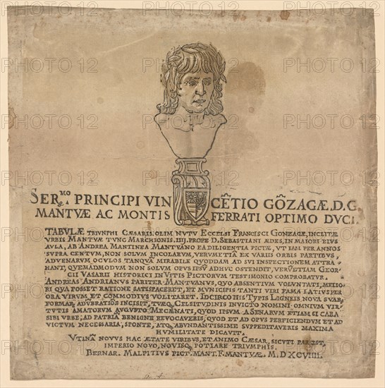 The Triumph of Julius Caesar: Frontispiece, 1593-99. Creator: Andrea Andreani (Italian, about 1558-1610).