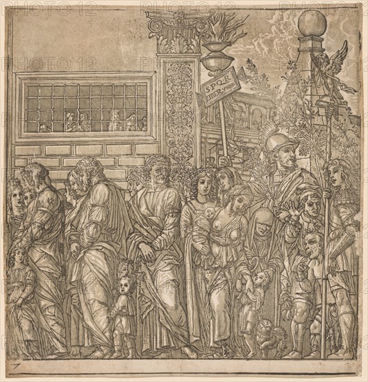 The Triumph of Julius Caesar: Procession of Men, Women and Children, 1593-99. Creator: Andrea Andreani (Italian, about 1558-1610).