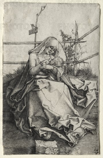 The Virgin and Child on a Grassy Bench, 1503. Creator: Albrecht Dürer (German, 1471-1528).