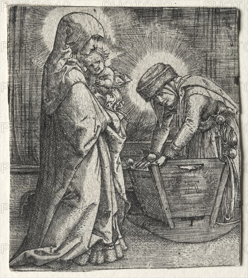 The Virgin with the Child and St. Anne at the Cradle, 1520-1526. Creator: Albrecht Altdorfer (German, c. 1480-1538).