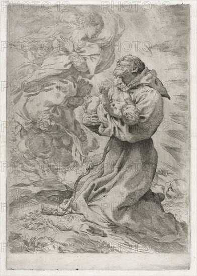 The Vision of St. Francis of Assisi, 1590. Creator: Pietro Faccini (Italian, 1562-1602).