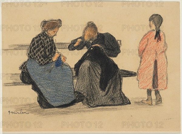 Three Figures, 1900s. Creator: Théophile Alexandre Steinlen (Swiss, 1859-1923).