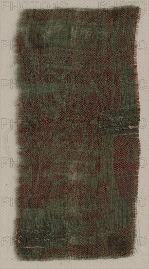 Three Fragments of Italian Gothic Silk, 1300s. Creator: Unknown.