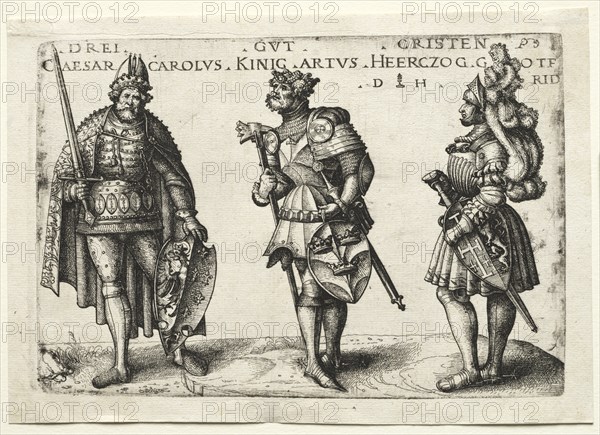Three Worthy Christians, after 1516. Creator: Daniel I Hopfer (German, c. 1470-1536); Hans Burgkmair (German, 1473-1531), after a design by.