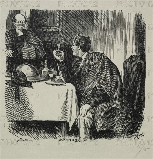 Tomkin's Degree Supper and How it Ended, 1868. Creator: Charles Samuel Keene (British, 1823-1891).