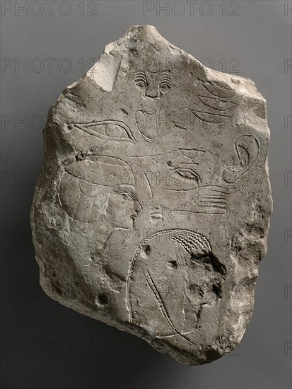 Trial Piece Worked on Both Sides, c. 1391-1353 BC. Creator: Unknown.