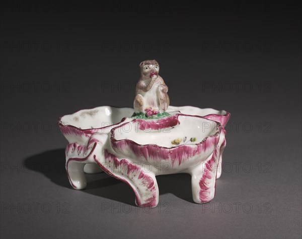 Triple Salt Cellar, c. 1765. Creator: Mennecy Factory (French).