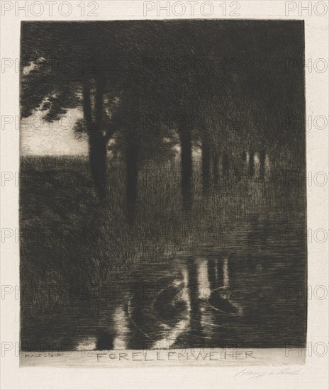 Trout Pond. Creator: Franz von Stuck (German, 1863-1928).