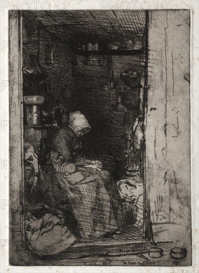Twelve Etchings from Nature: La Veille aux Loques, 1858. Creator: James McNeill Whistler (American, 1834-1903).