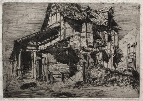 Twelve Etchings from Nature: The Unsafe Tenement, 1858. Creator: James McNeill Whistler (American, 1834-1903).