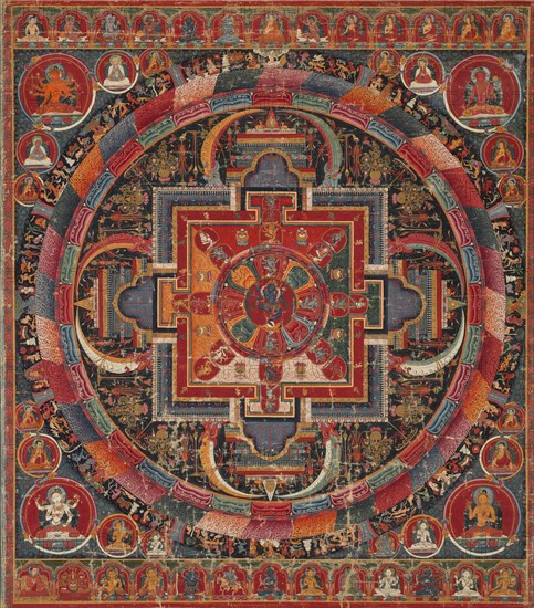 Twenty-three Deity Nairatma Mandala, c. 1375. Creator: Unknown.