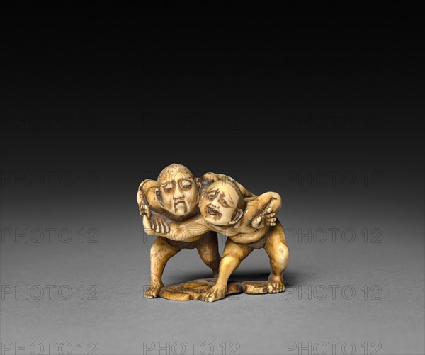 Two Wrestlers, 19th century. Creator: Unknown.