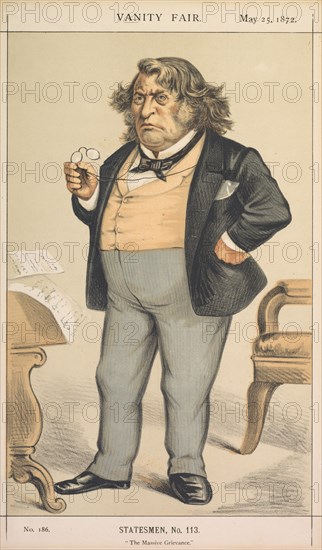 Vanity Fair: Statesman, No. 113 "The Massive Grievance", 1872. Creator: Thomas Nast (American, 1840-1902).