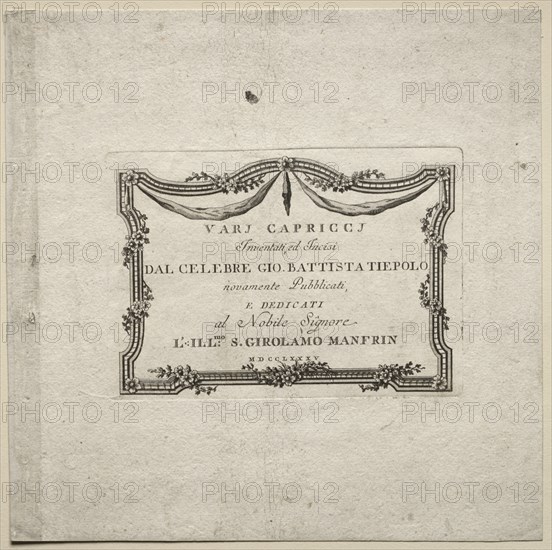 Various Caprices, 1785. Creator: Giovanni Battista Tiepolo (Italian, 1696-1770).