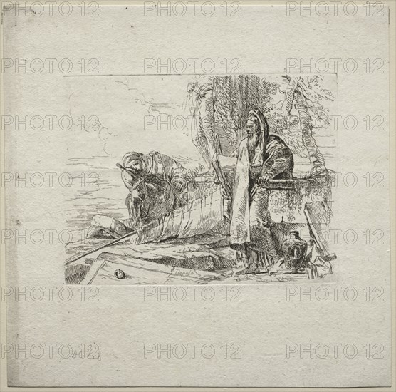 Various Caprices: The Philosopher Standing with Book, 1785. Creator: Giovanni Battista Tiepolo (Italian, 1696-1770).