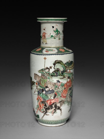 Vase with Decoration of Figures in Chariots, 1622-1722. Creator: Unknown.